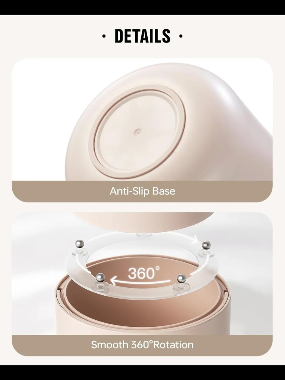 EACHY Makeup Brush Holder 360° Rotating with Dustproof Lid, Waterproof Material